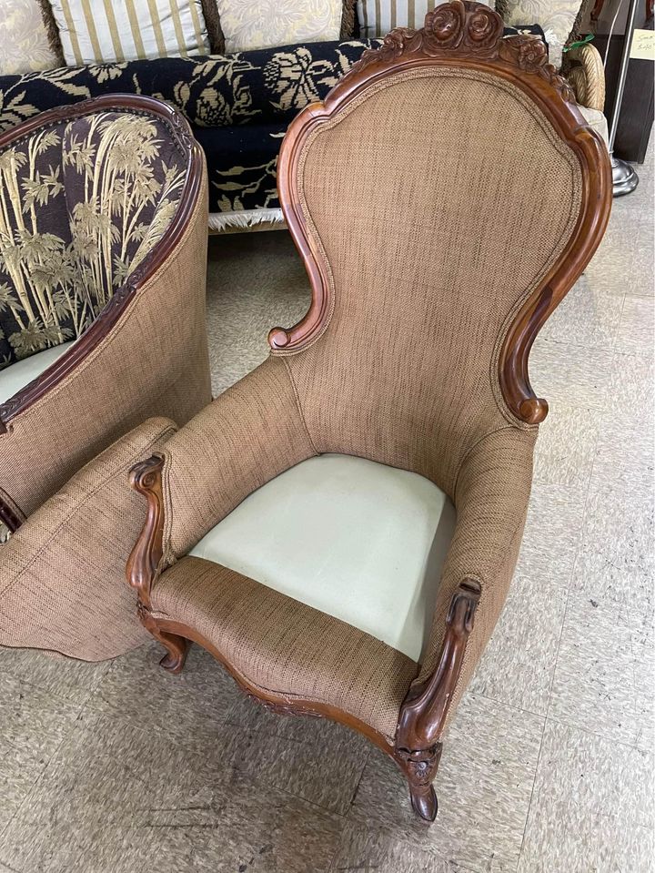 Antique Victorian Chairs parlor chair no cushion