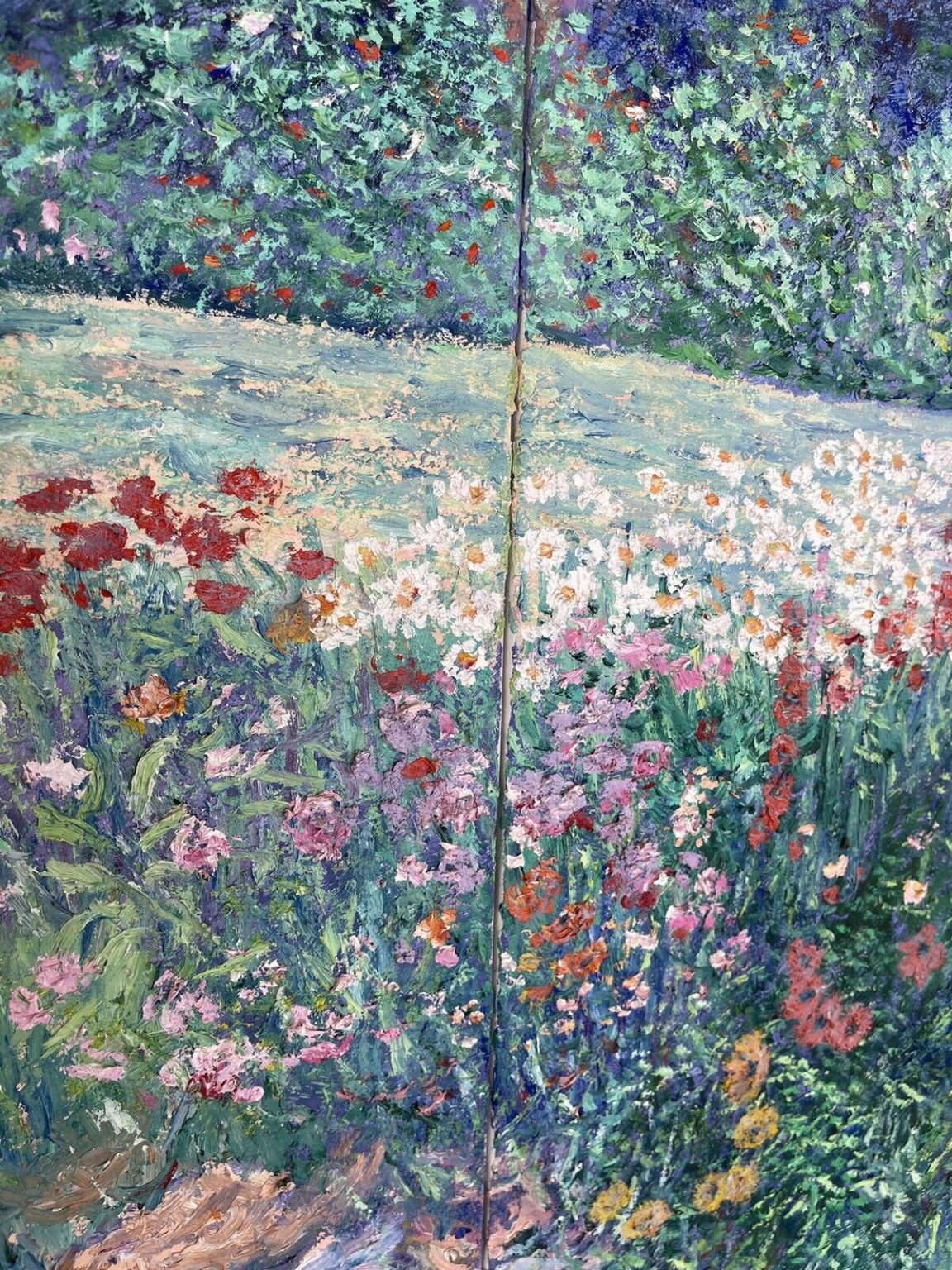 flower garden oil painting