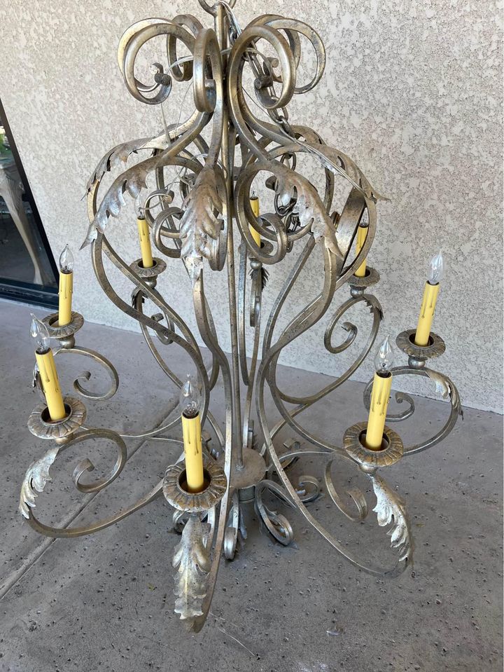 Large Iron Chandelier top