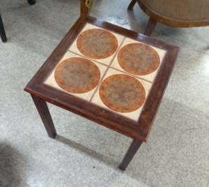 Vintage 1960's Table with Inlaid Tiles