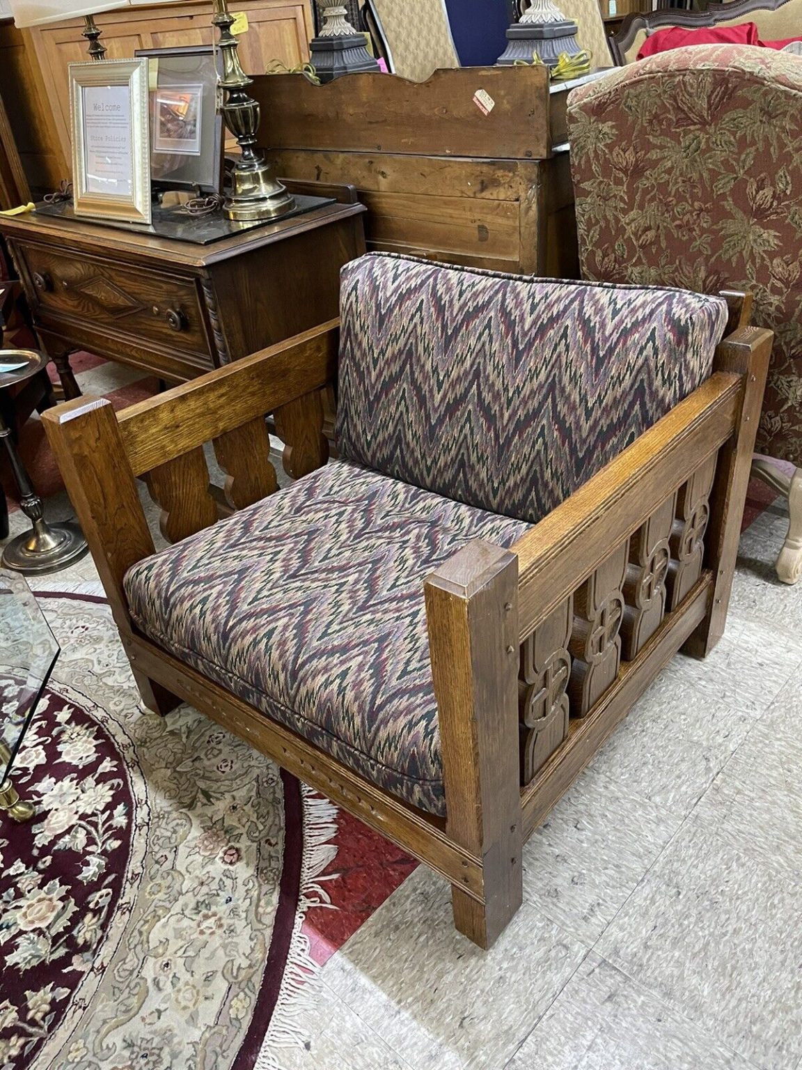 Arts and Crafts Style Sofa and Chair armchair