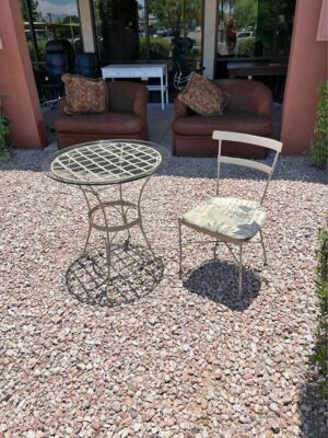 Glass Top Patio Table With Chair
