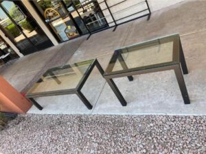 Iron and Glass Coffee and End Table set