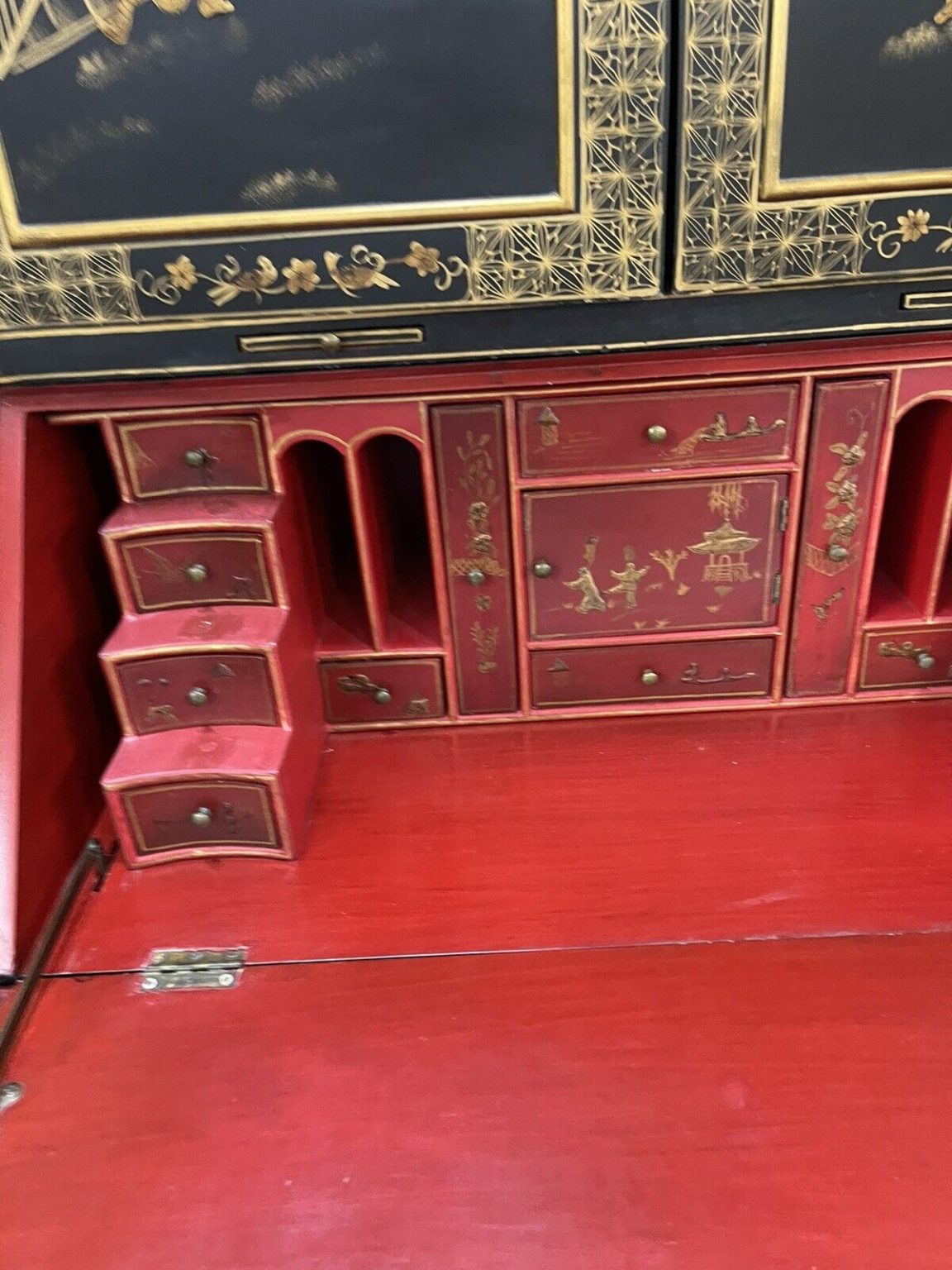 Oriental Style Secretary Desk small drawers