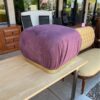 Purple Puff Ottoman With Gold Base