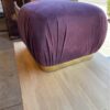 Purple Puff Ottoman With Gold Base side