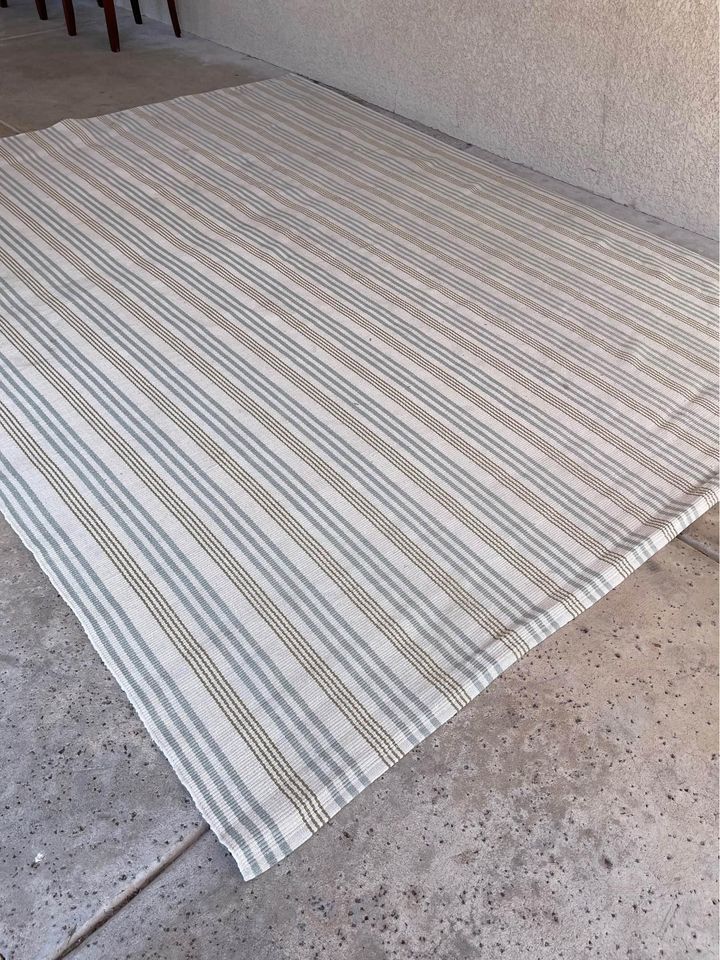 Striped Flat Weave Rug angle