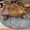 Wood and Metal Ox Cart Coffee Table