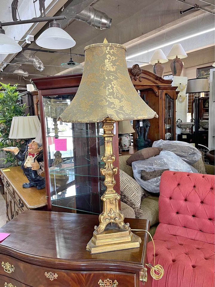 Gold Lamp with Dragon Shade