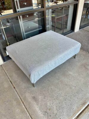 Large Ottoman with Gray Slipcover