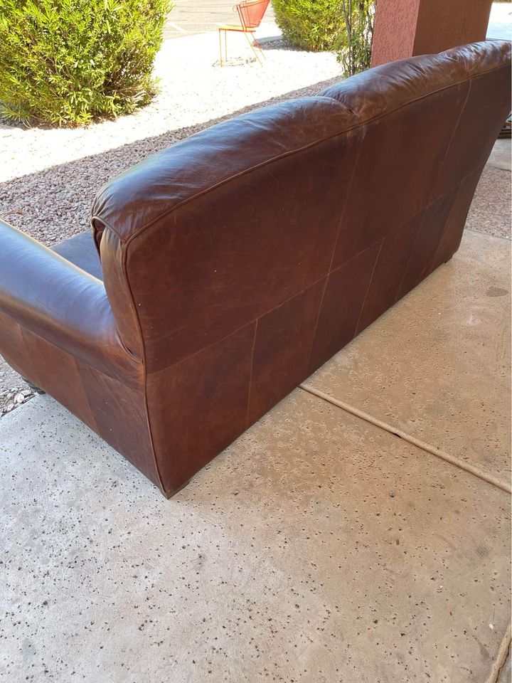 Brown Leather Sofa back