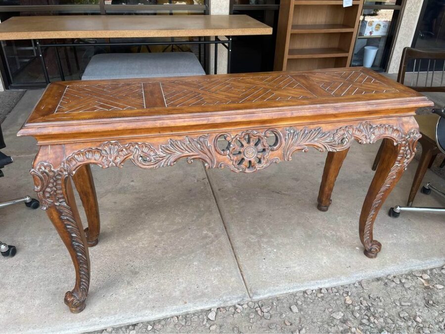 Large Console Table with Carvings front