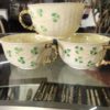 Belleek Pottery Shamrock Tea Cups