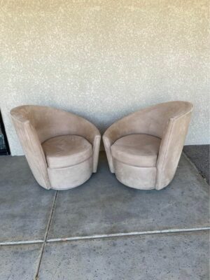 Corkscrew Swivel Lounge Chairs