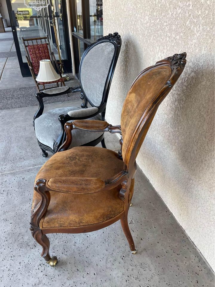 Black and Brown Occasional Chairs side
