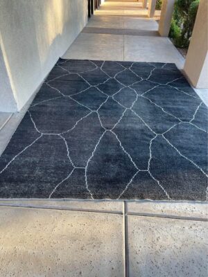Black and Gray Flat Weave Rug