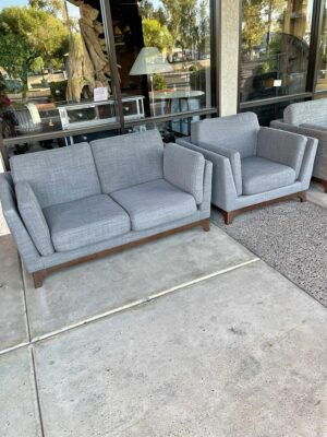Gray Loveseat and Armchair Set