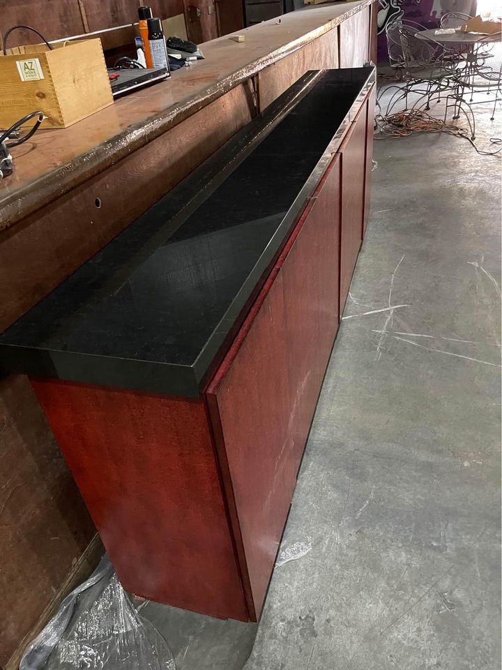 Long Cabinet with Granite Top side