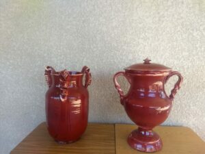 Red Ceramic Glazed Vases