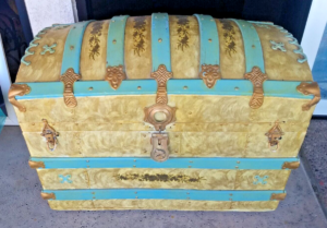 Antique Painted Steamer Trunk