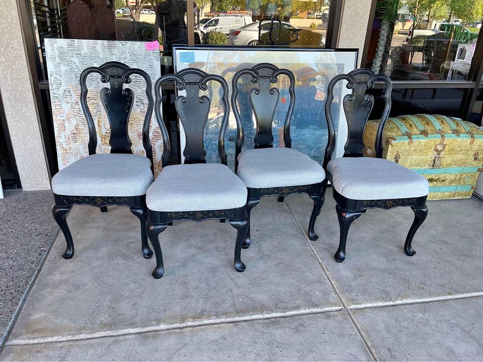 Black provincial dining outlet chairs