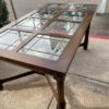 Large Dining Table with Glass Inserts