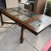 Large Dining Table with Glass Inserts