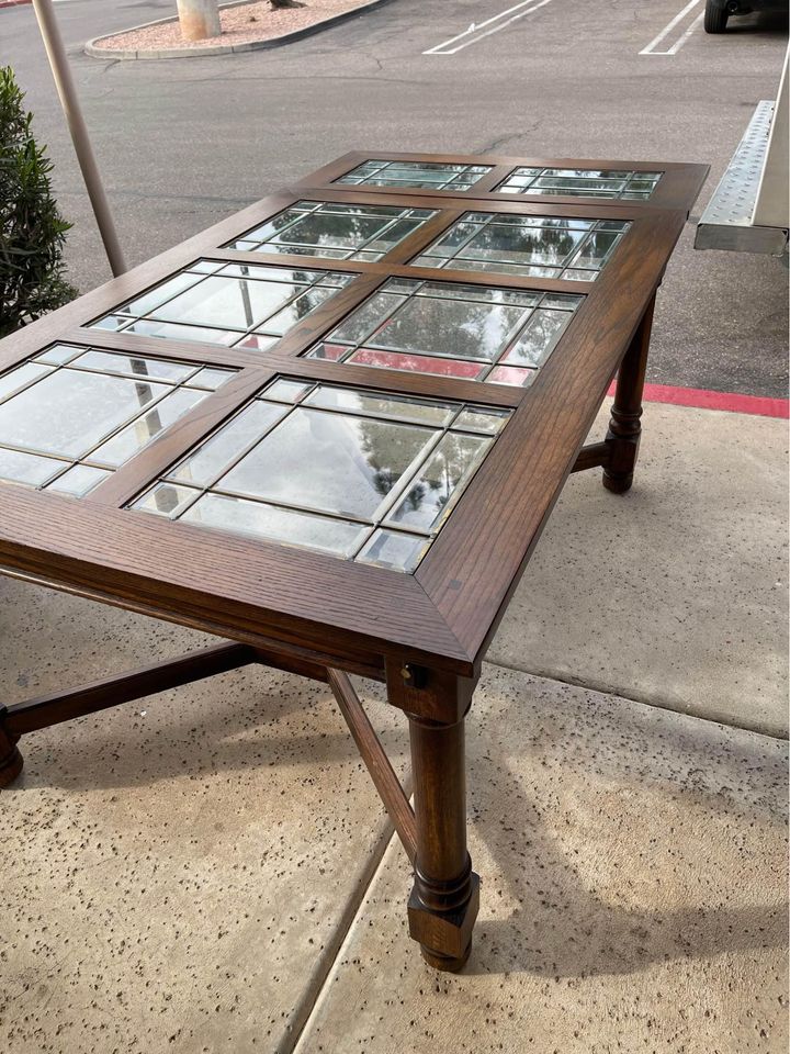 Large Dining Table with Glass Inserts Got Legs Furniture & Décor