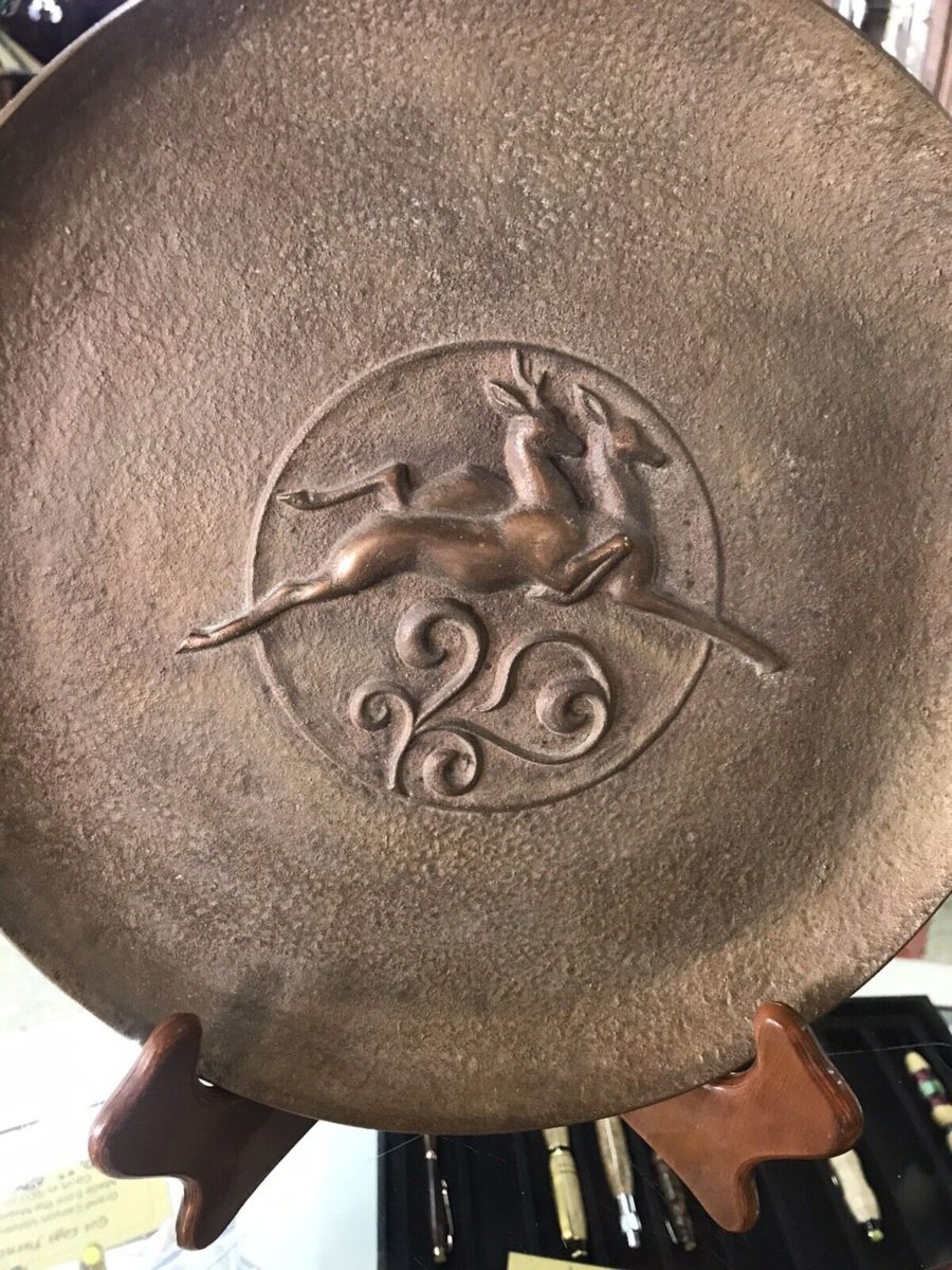 Solid Bronze 1930’s Art Deco Plate 2 Solid Bronze 1930’s Art Deco Plate