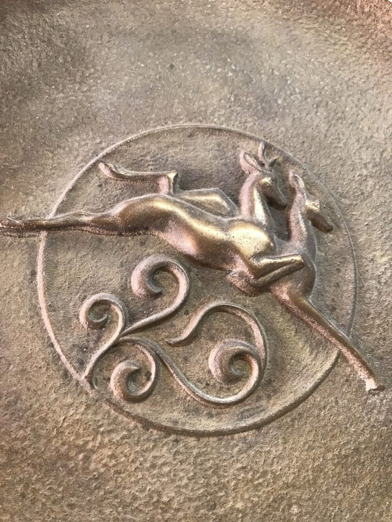 Solid Bronze 1930’s Art Deco Plate antelope