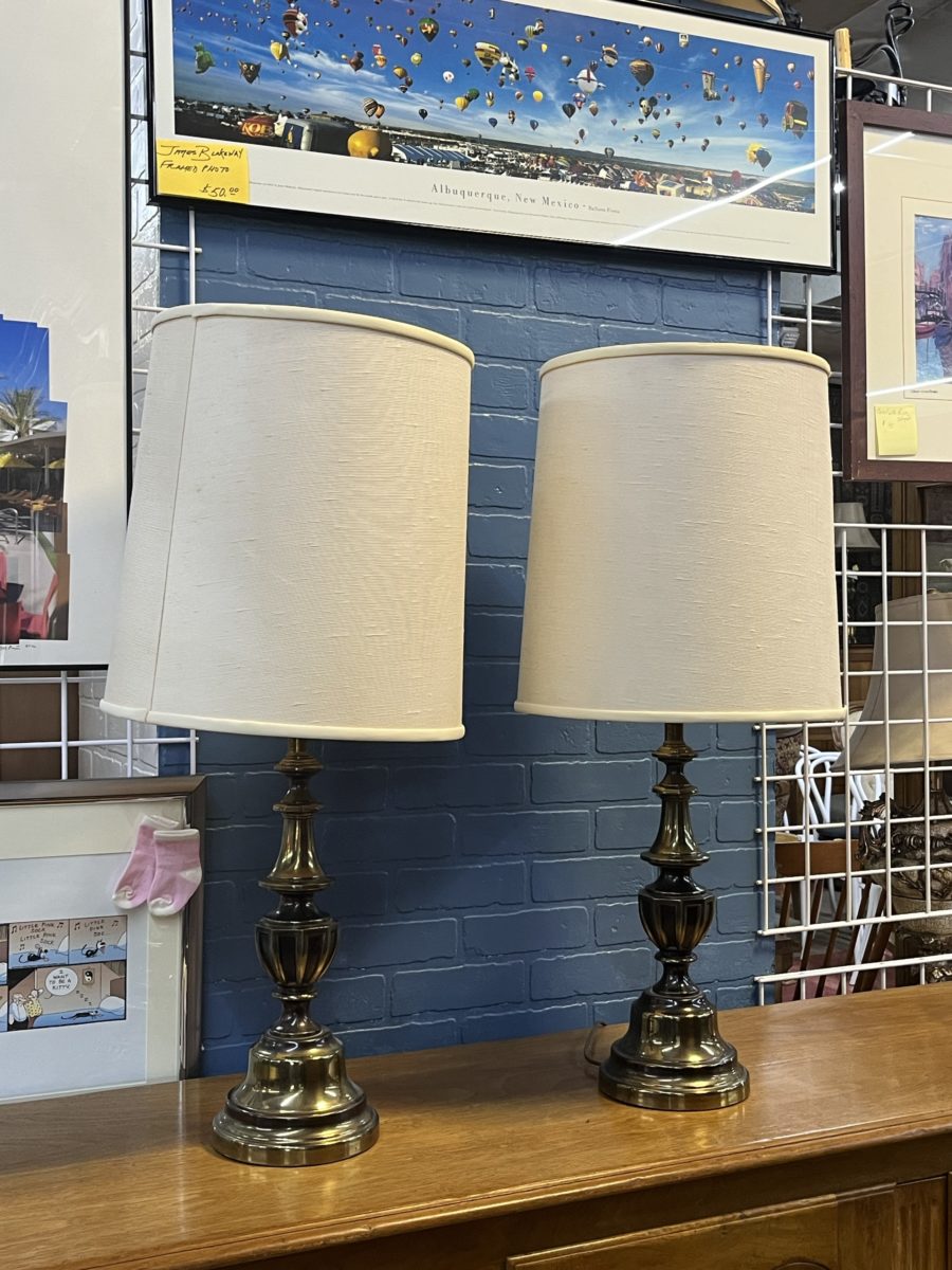 Brass Table Lamp Set