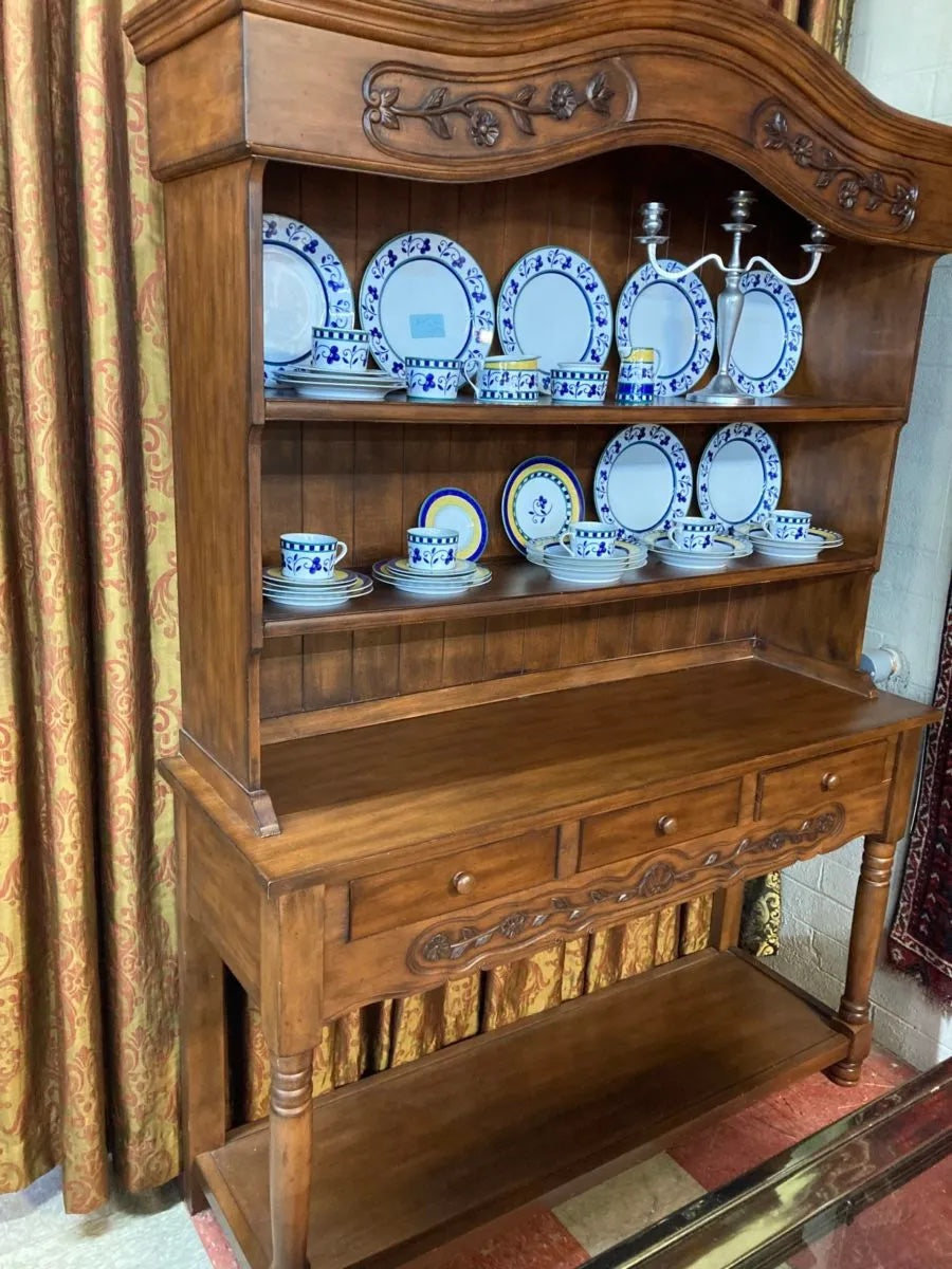 Wooden Sideboard with China Hutch