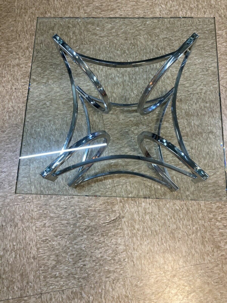 Chrome and Glass End Table