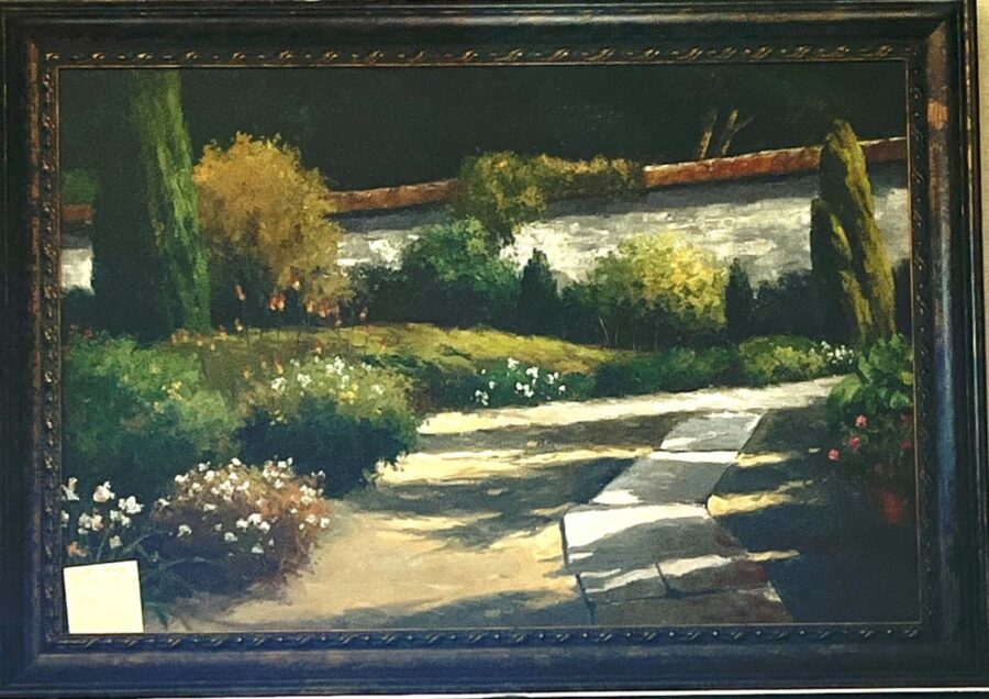Garden Oil Painting by G. Reynolds