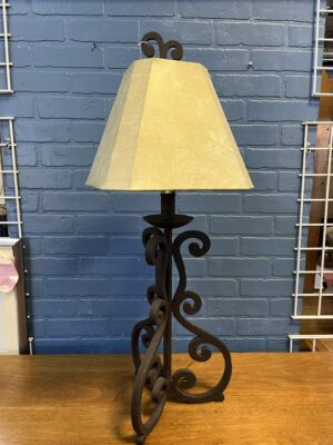 Hand-Hammered Custom Iron Lamp