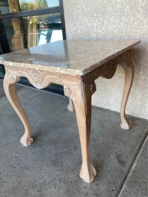 Small Vintage Marble Top End Table