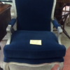 Massoud Blue Velvet Silver Frame Armchair