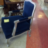 Massoud Blue Velvet Silver Frame Armchair