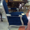 Massoud Blue Velvet Silver Frame Armchair
