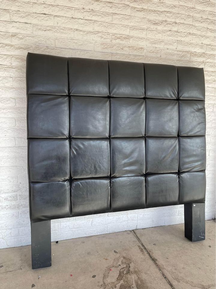 Extra large padded leather headboard