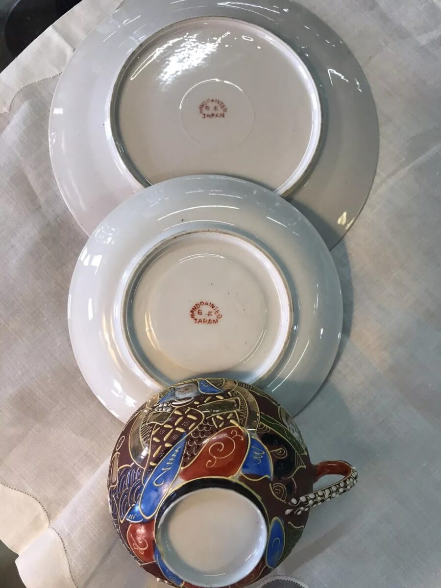 JAPANESE IMMORTALS Plate, Teacup And Saucer - Made In Japan back JAPANESE IMMORTALS Teacup Set - Plate, Teacup And Saucer