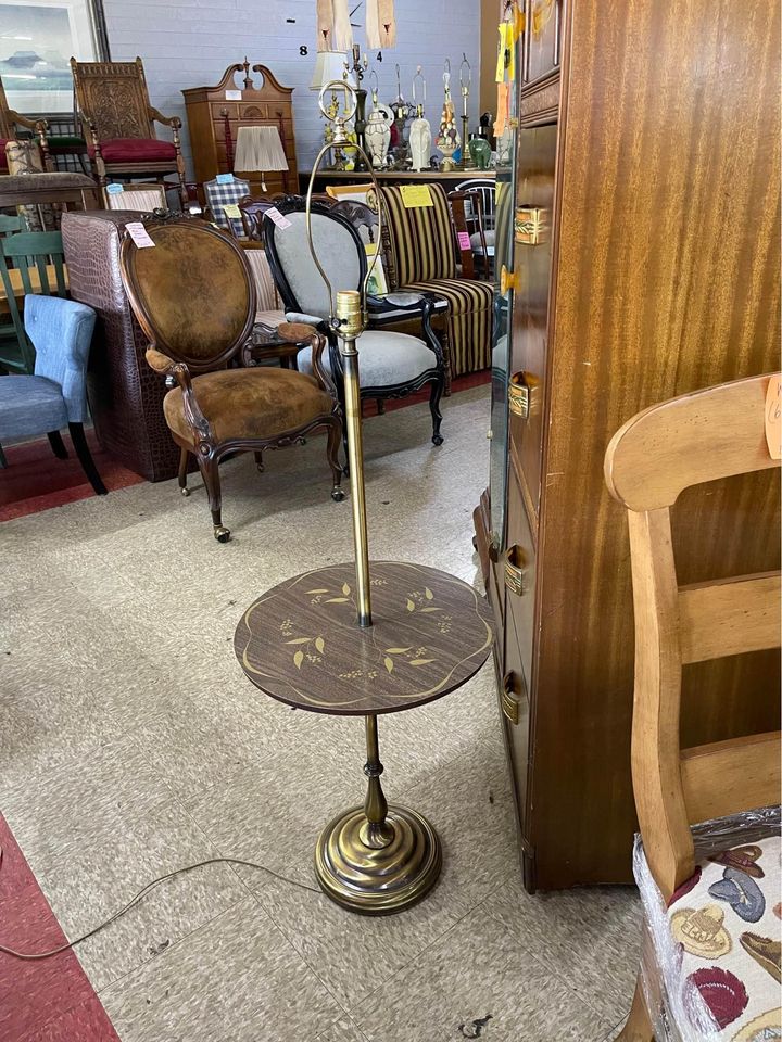 Mid-Century Floor Lamp with Table Mid-Century Floor Lamp with Table