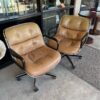 Pollock Leather Rolling Chairs Charles Pollock Leather Rolling Chairs