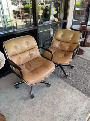 Pollock Leather Rolling Chairs Charles Pollock Leather Rolling Chairs