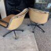 Pollock Leather Rolling Chairs back Charles Pollock Leather Rolling Chairs
