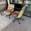 Pollock Leather Rolling Chairs side Charles Pollock Leather Rolling Chairs