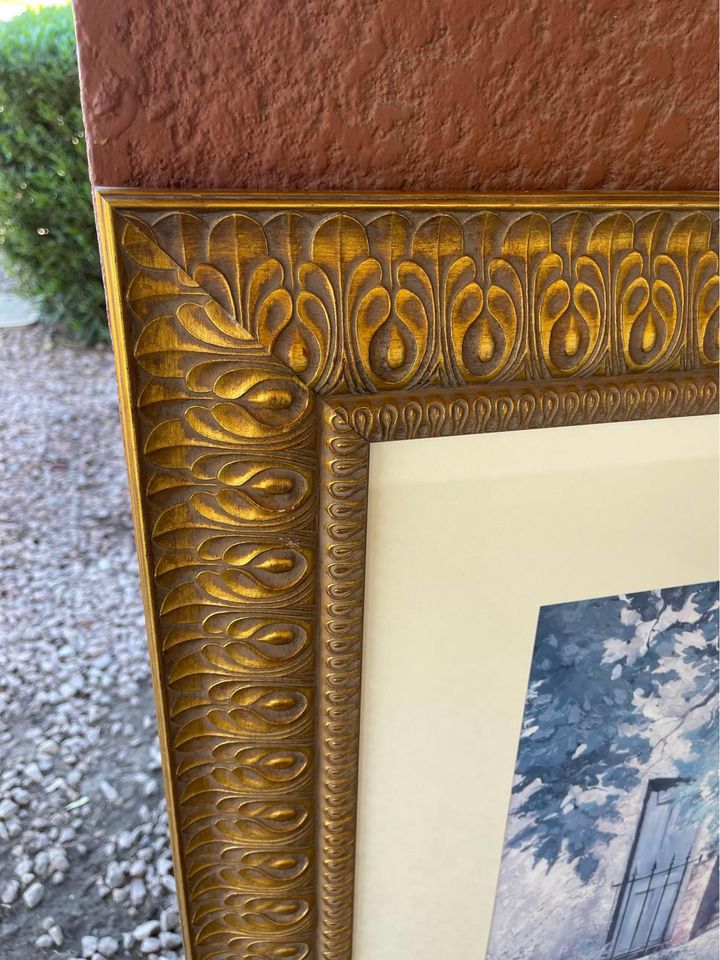 Scenic Prints with Gold Wood Frames frame corner Scenic Prints with Gold Wood Frames