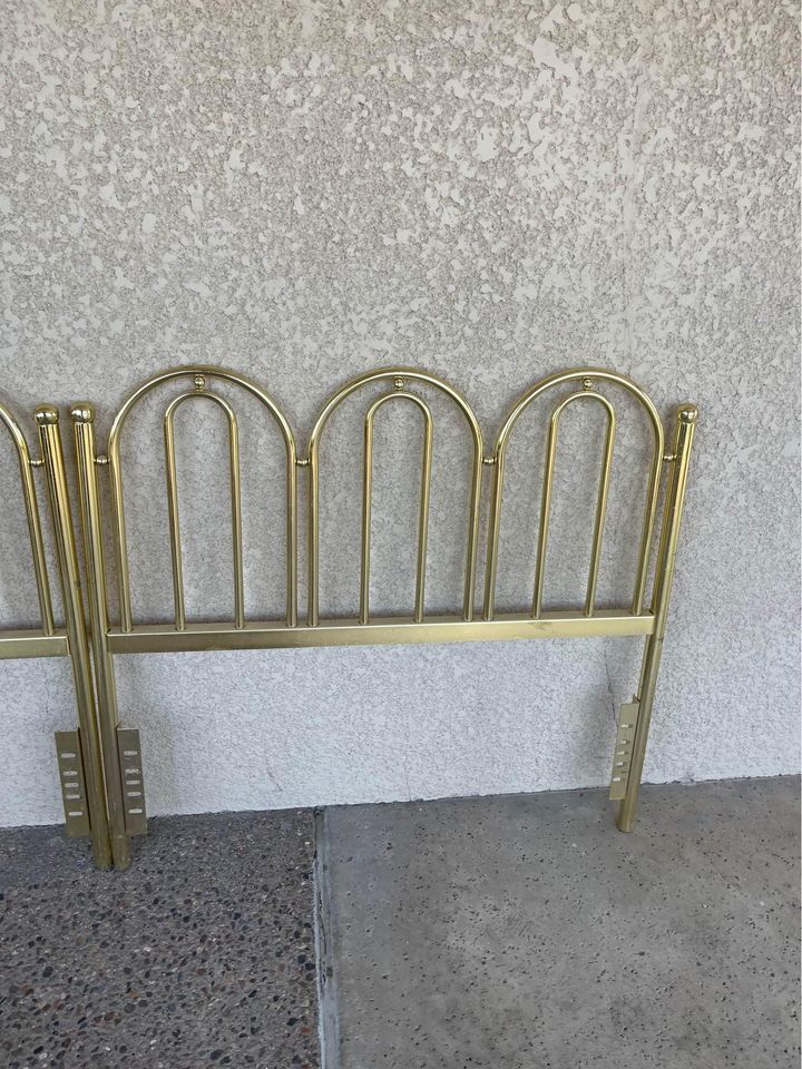 Two Twin Size Brass Headboards