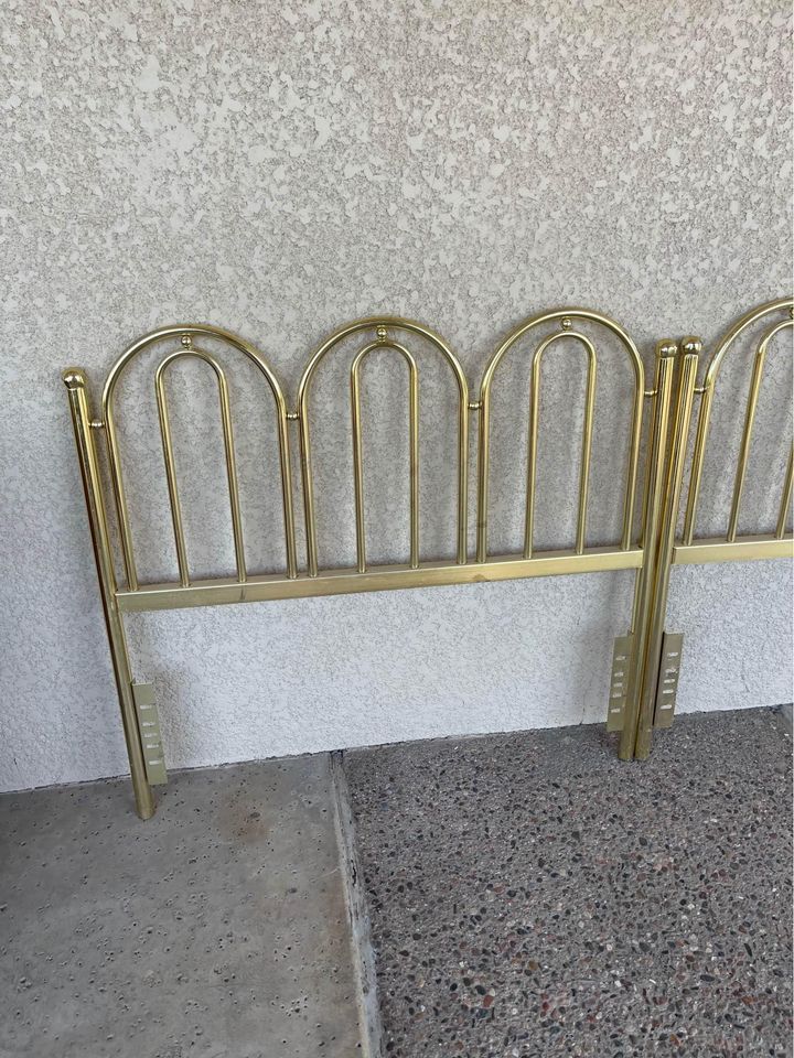 Two Twin Size Brass Headboards