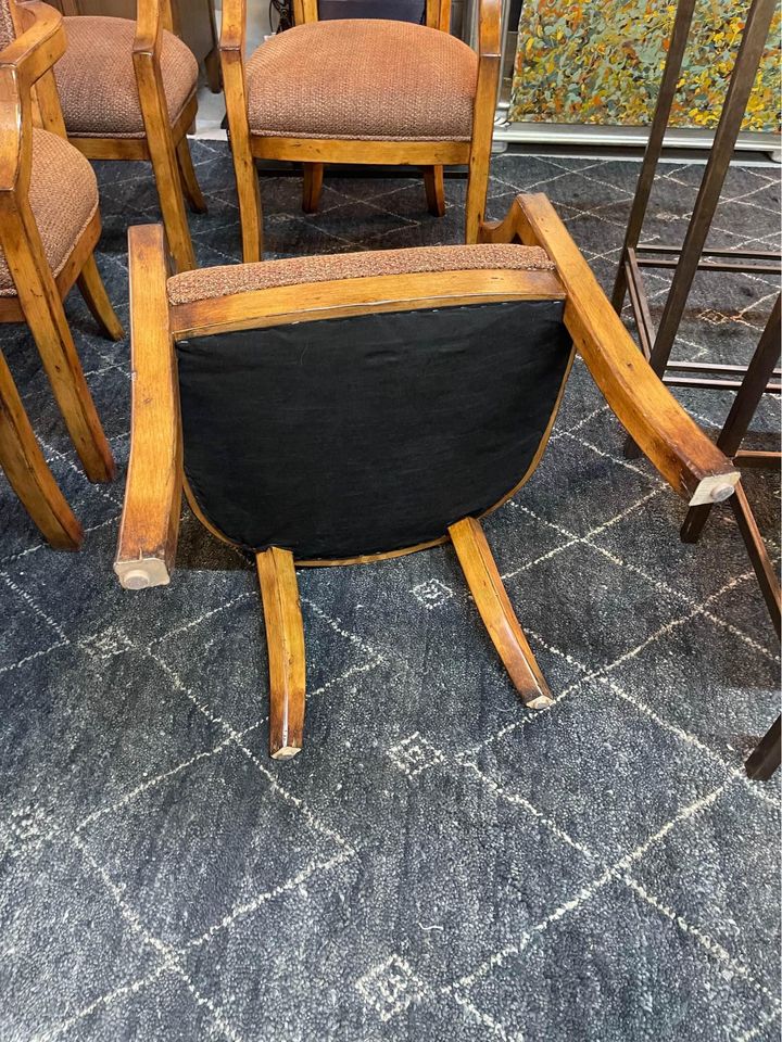 Wood and Fabric Dining Chairs - 2 left